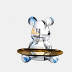 Decorative Tray with Bear Sculpture – Unique Graffiti Art for Home Decor 7