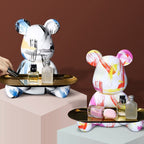 Decorative Tray with Bear Sculpture – Unique Graffiti Art for Home Decor 6
