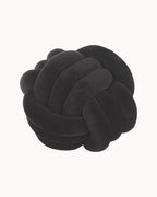 Decorative Velvet Knot Cushion – 20/30 cm in Mint Green, Light Grey & Black-Cushion-Black-20 x 20 cm-Unique Casa