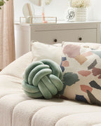 Decorative Velvet Knot Cushion – 20/30 cm in Mint Green, Light Grey & Black-Cushion-Unique Casa