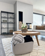 Decorative Velvet Knot Cushion – 20/30 cm in Mint Green, Light Grey & Black-Cushion-Unique Casa