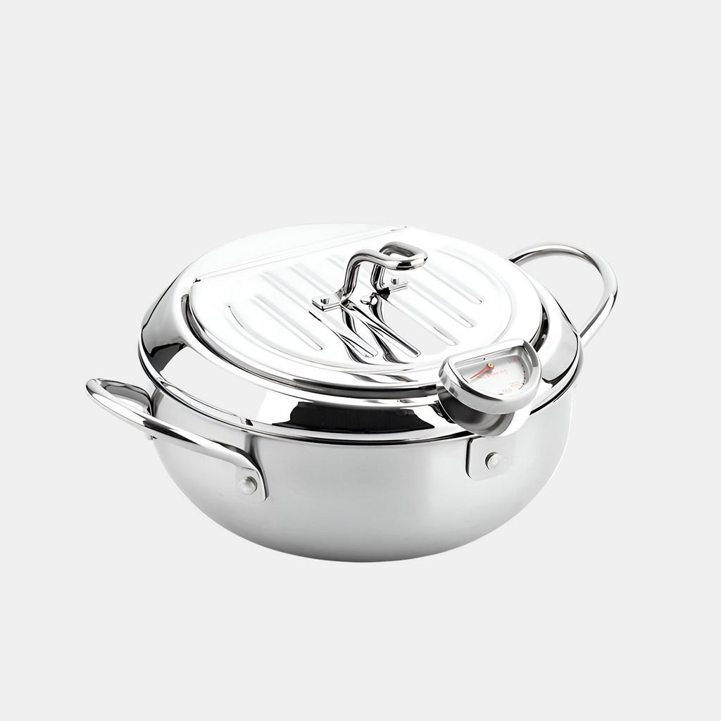 Deep Fryer Pot with Thermometer – Easy Home Cooking for Perfect Crispy Food-Fryer Pot-Unique Casa-Small-Unique Casa