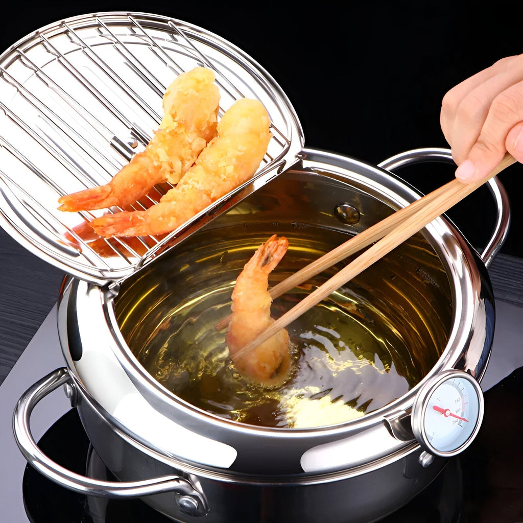 Deep Fryer Pot with Thermometer – Easy Home Cooking for Perfect Crispy Food-Fryer Pot-Unique Casa-Unique Casa