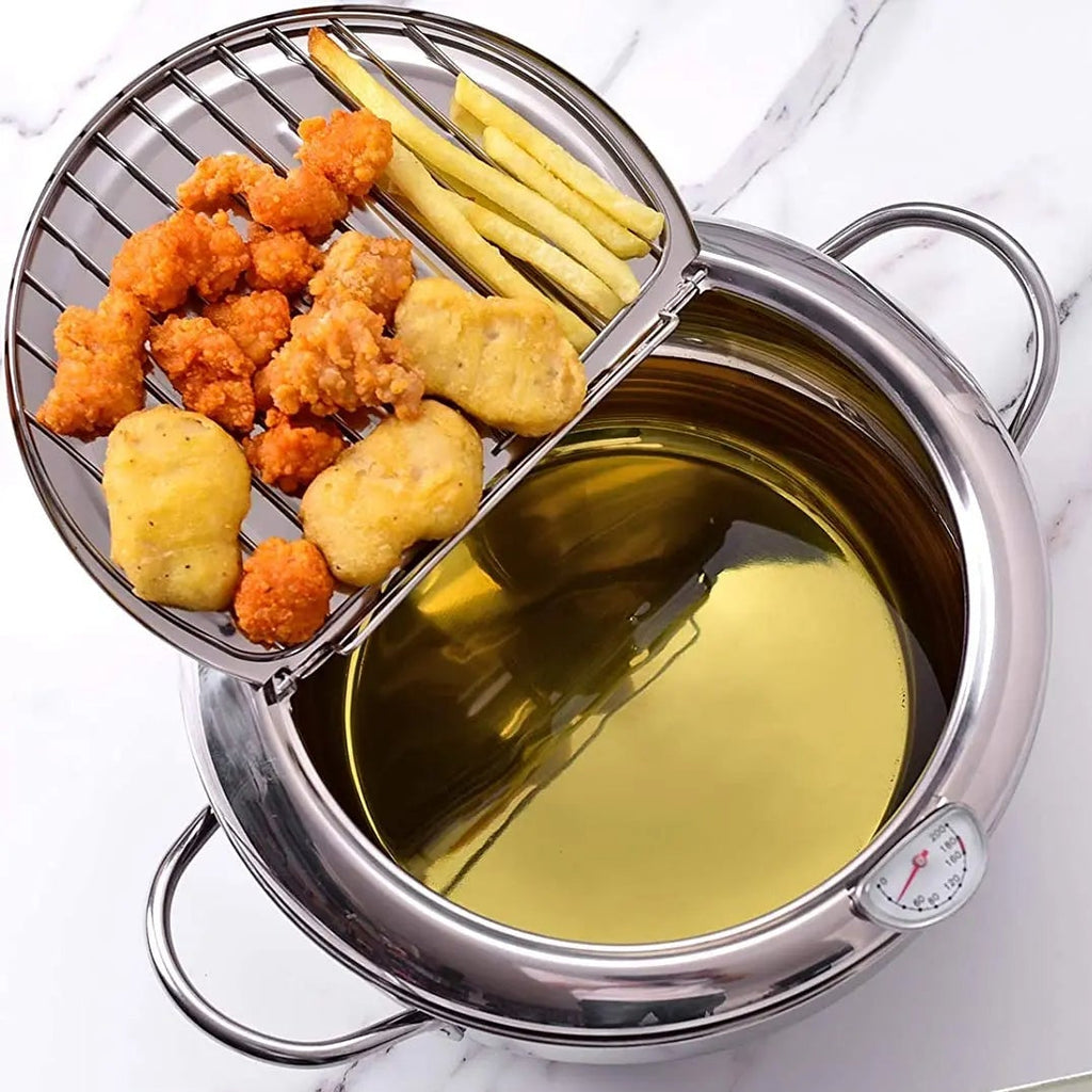 Deep Fryer Pot with Thermometer – Easy Home Cooking for Perfect Crispy Food-Fryer Pot-Unique Casa-Unique Casa