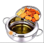 Deep Fryer Pot with Thermometer – Easy Home Cooking for Perfect Crispy Food-Fryer Pot-Unique Casa-Unique Casa