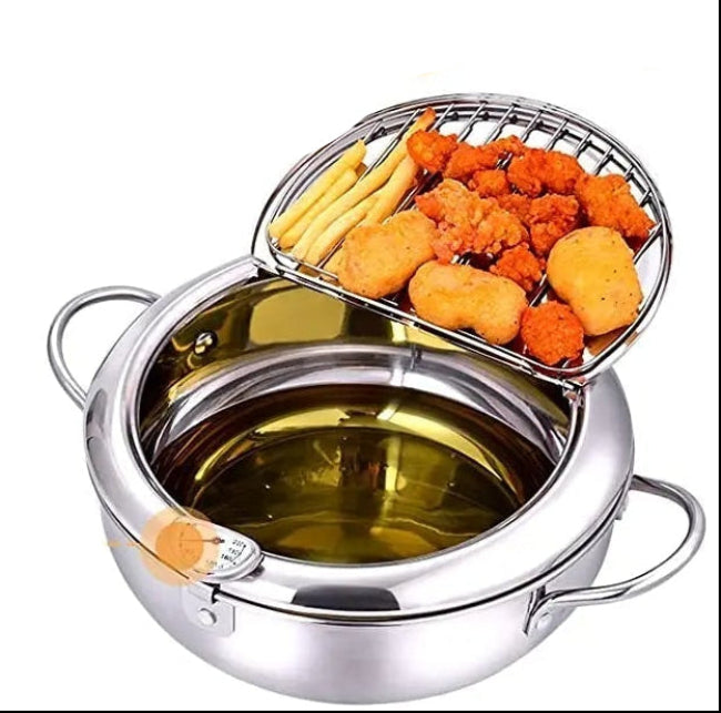 Deep Fryer Pot with Thermometer – Easy Home Cooking for Perfect Crispy Food-Fryer Pot-Unique Casa-Unique Casa