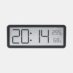 Digital LED Wall Clock with Temperature and Humidity Display-alarm clock-Unique Casa-Black-Unique Casa