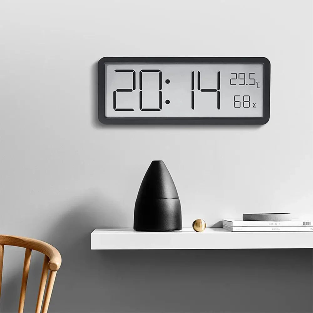 Digital LED Wall Clock with Temperature and Humidity Display-alarm clock-Unique Casa-Unique Casa