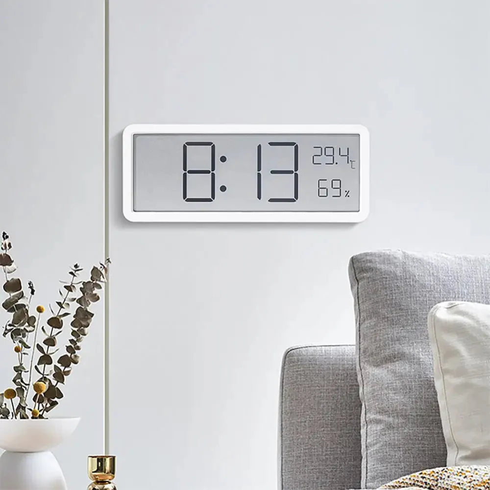 Digital LED Wall Clock with Temperature and Humidity Display-alarm clock-Unique Casa-Unique Casa