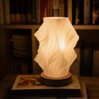 Dimmable Bedside Table Lamp with USB – Modern Wave Shade for Bedroom 7