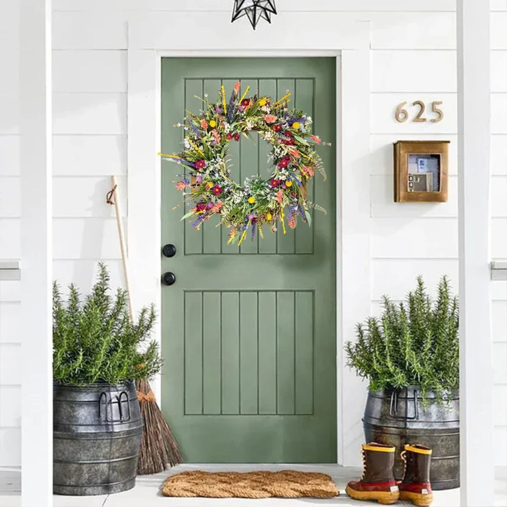 Door Flower Wreath Handcrafted Seasonal Decoration-Flowers-Unique Casa-Unique Casa