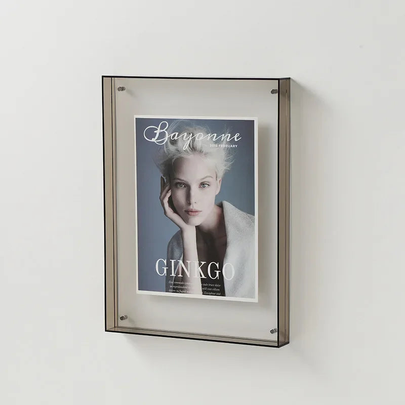 Double-Sided Acrylic Photo Frame – Transparent Modern Picture Display for Home and Office-Photo Frame-Unique Casa-Grey-11x14cm-Unique Casa