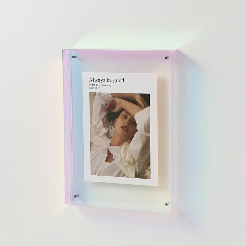 Double-Sided Acrylic Photo Frame – Transparent Modern Picture Display for Home and Office-Photo Frame-Unique Casa-Multi Color-11x14cm-Unique Casa