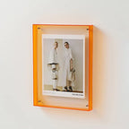 Double-Sided Acrylic Photo Frame – Transparent Modern Picture Display for Home and Office-Photo Frame-Unique Casa-Orange-11x14cm-Unique Casa