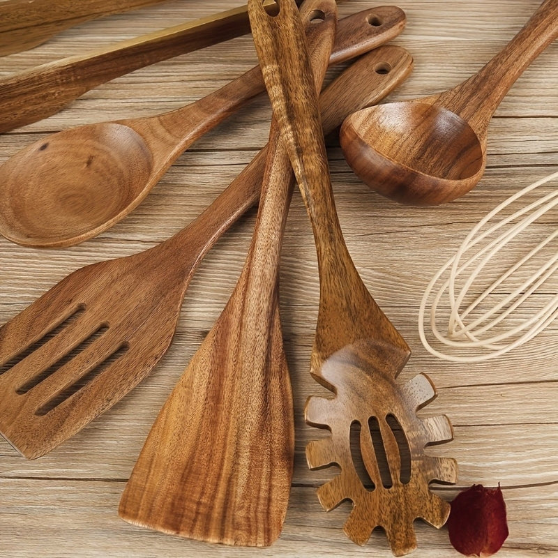 Eco-Friendly 7-Piece Wooden Kitchen Utensil Set – Stylish Cooking Tools 2