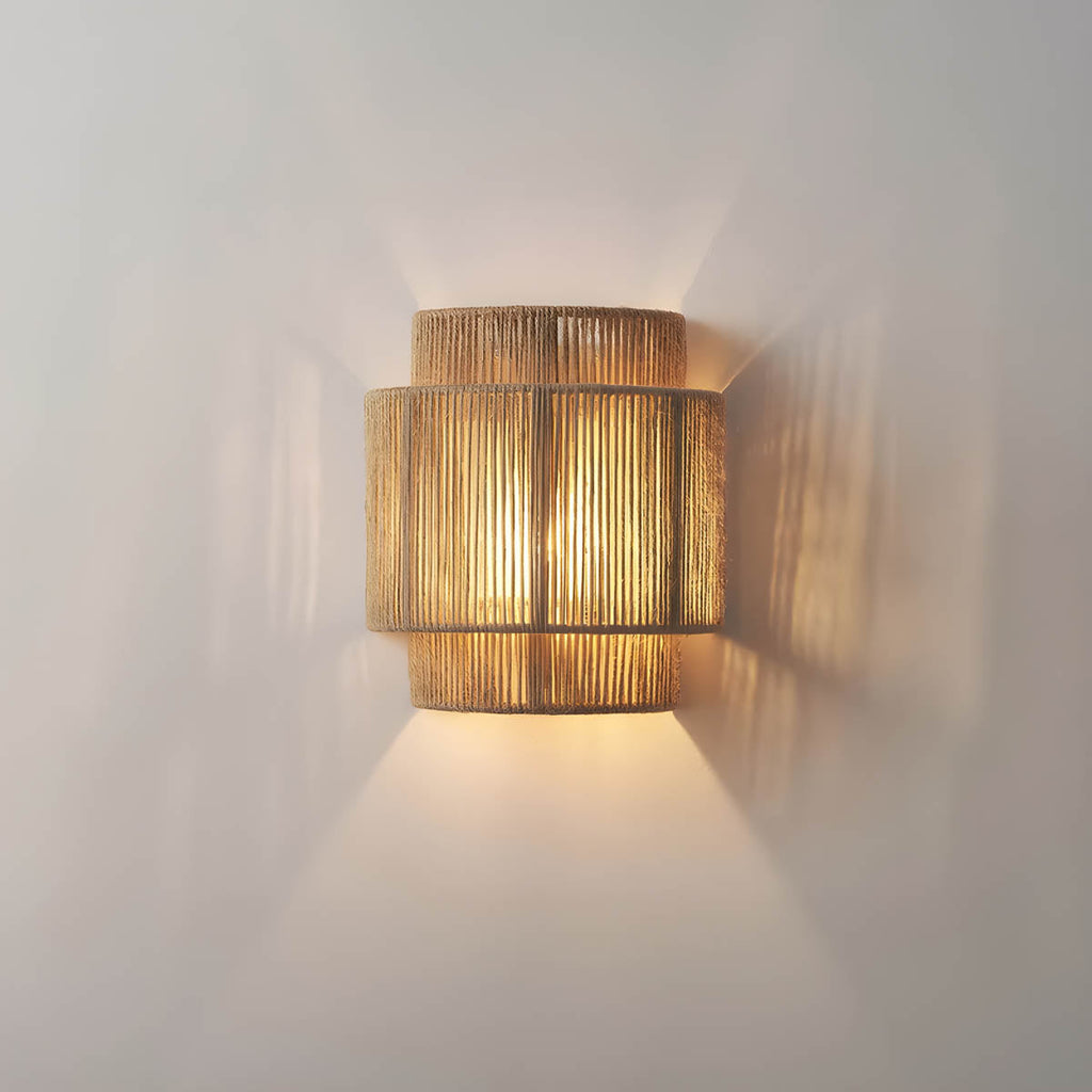 Eco-Friendly Wall Sconce Lighting with Woven Rope Design for Home Décor 0
