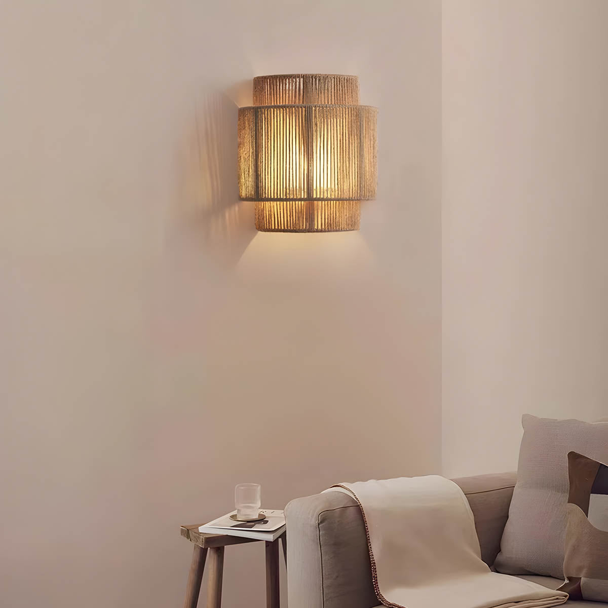 Eco-Friendly Wall Sconce Lighting with Woven Rope Design for Home Décor 2