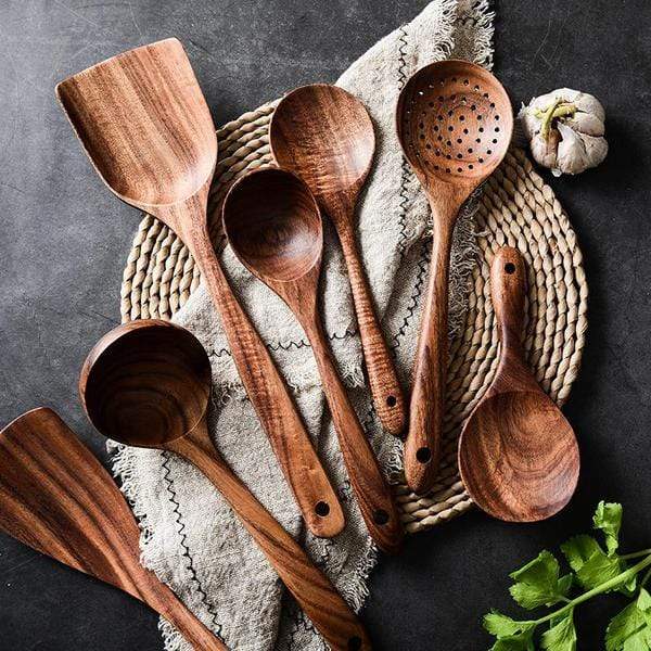 Eco-Friendly Wooden Kitchen Utensil Set – 7 Essential Cooking Tools 2