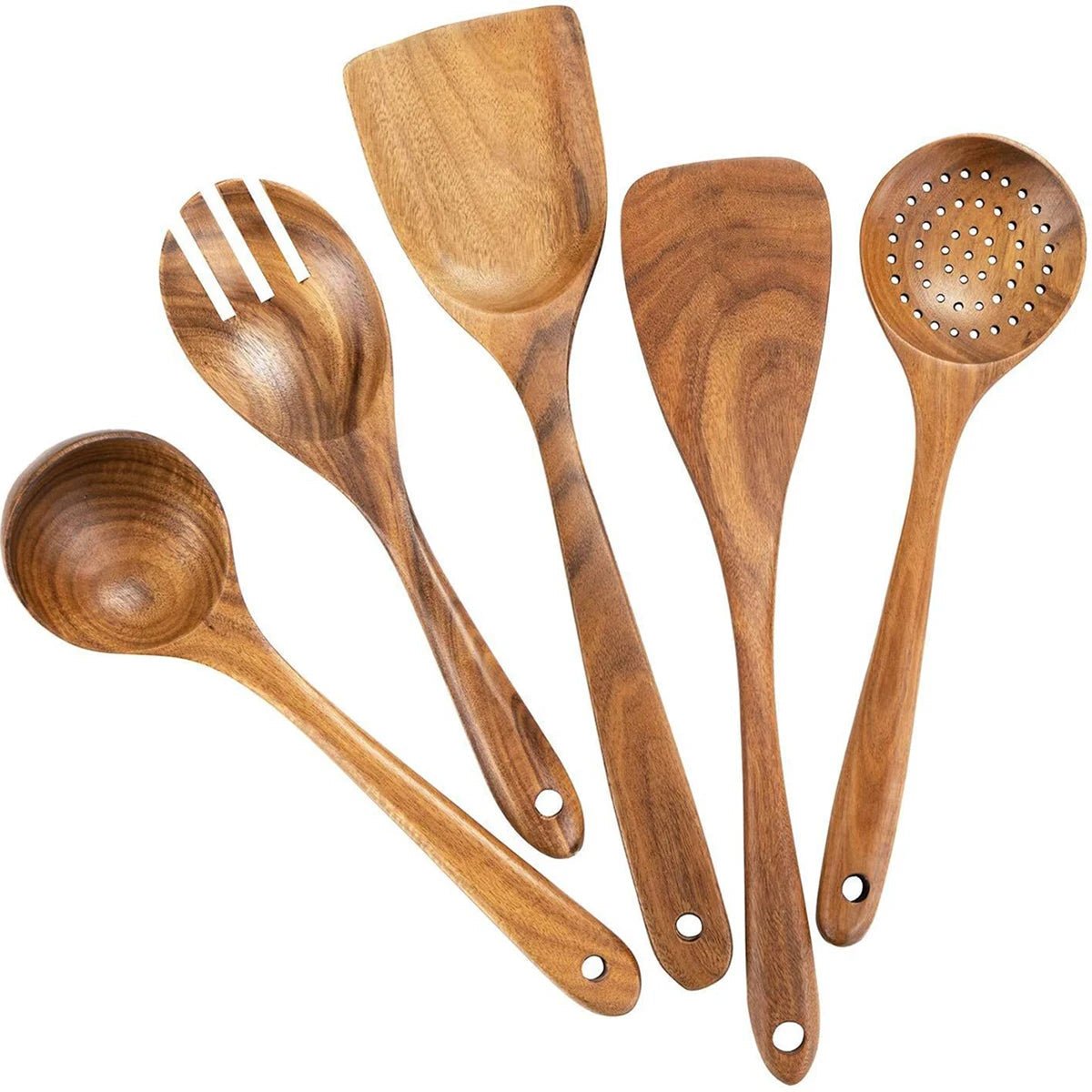 Eco-Friendly Wooden Kitchen Utensil Set with Spatula and Organizer 10