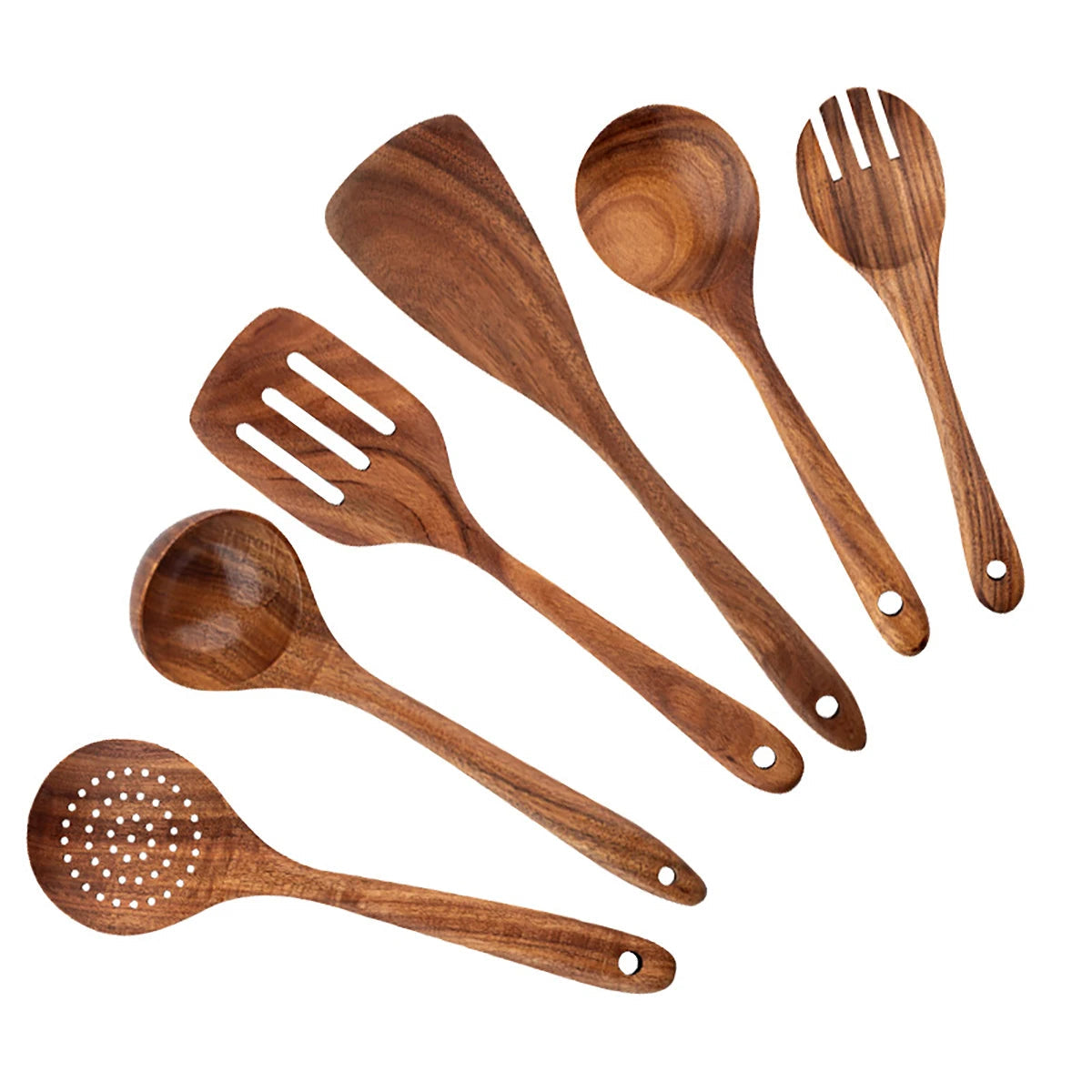 Eco-Friendly Wooden Kitchen Utensil Set with Spatula and Organizer 11