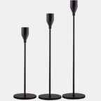 Elegant 3-Piece Glass Candle Holders Set – Decorative Centerpiece for Home-Candle Holders-Unique Casa-Black-Unique Casa