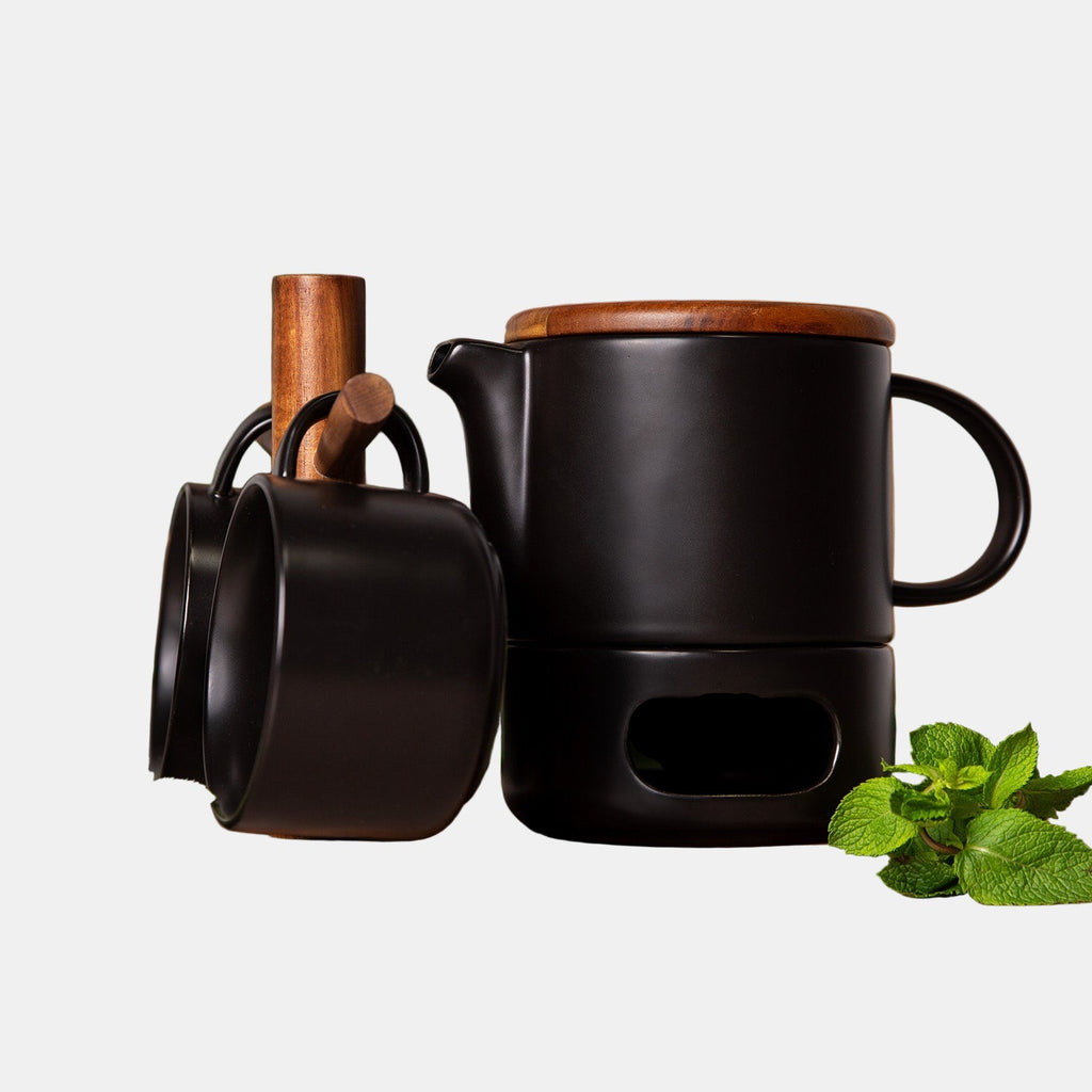 Elegant Ceramic Teapot Set with Suspension Rack – Ideal Tea Service Set 0