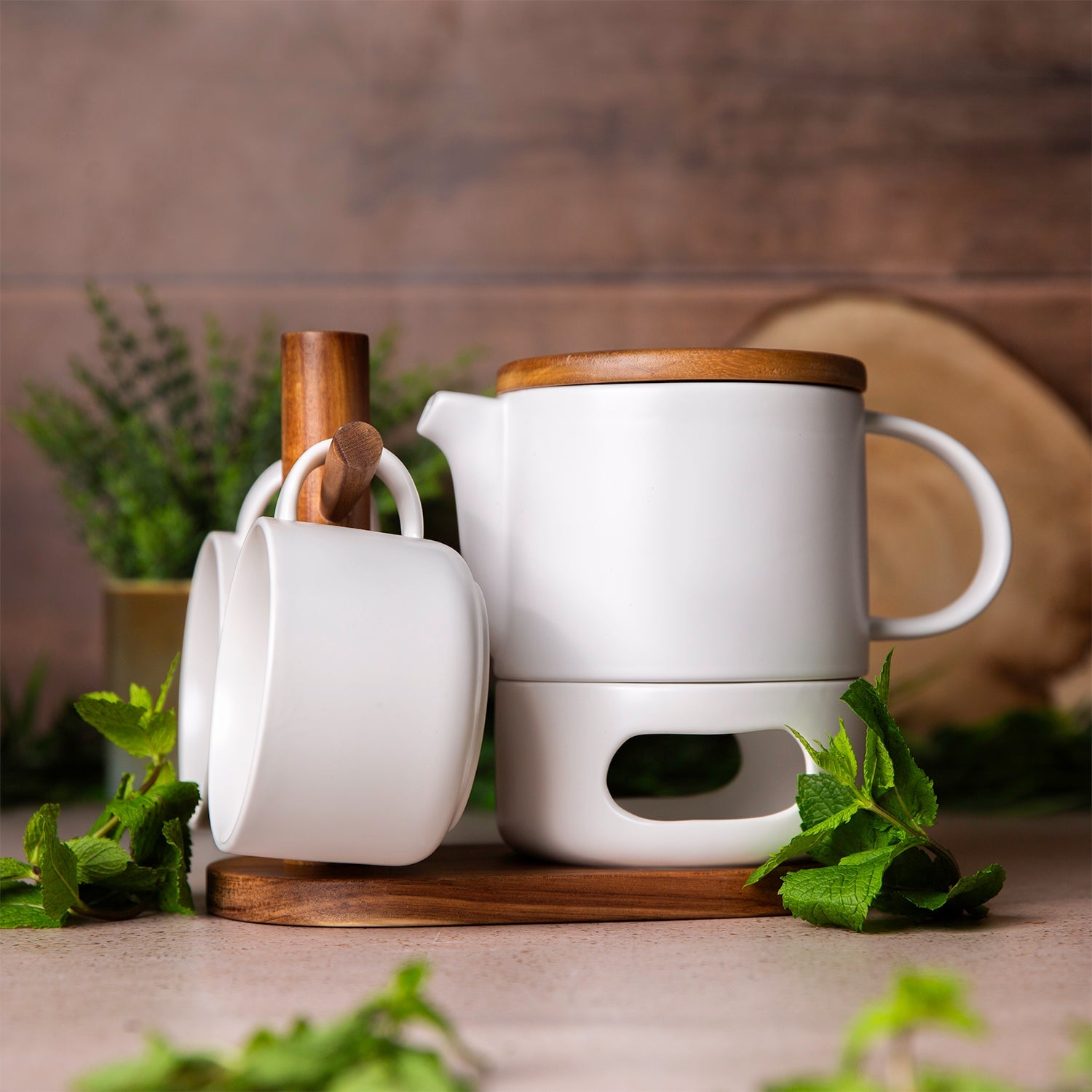 Elegant Ceramic Teapot Set with Suspension Rack – Ideal Tea Service Set 9