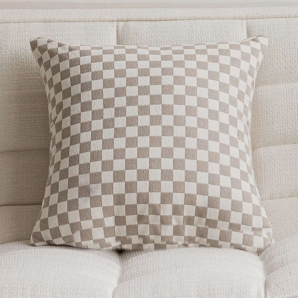 Elegant Checkered Decorative Cushion for Timeless Interiors-Cushions-Unique Casa-Unique Casa