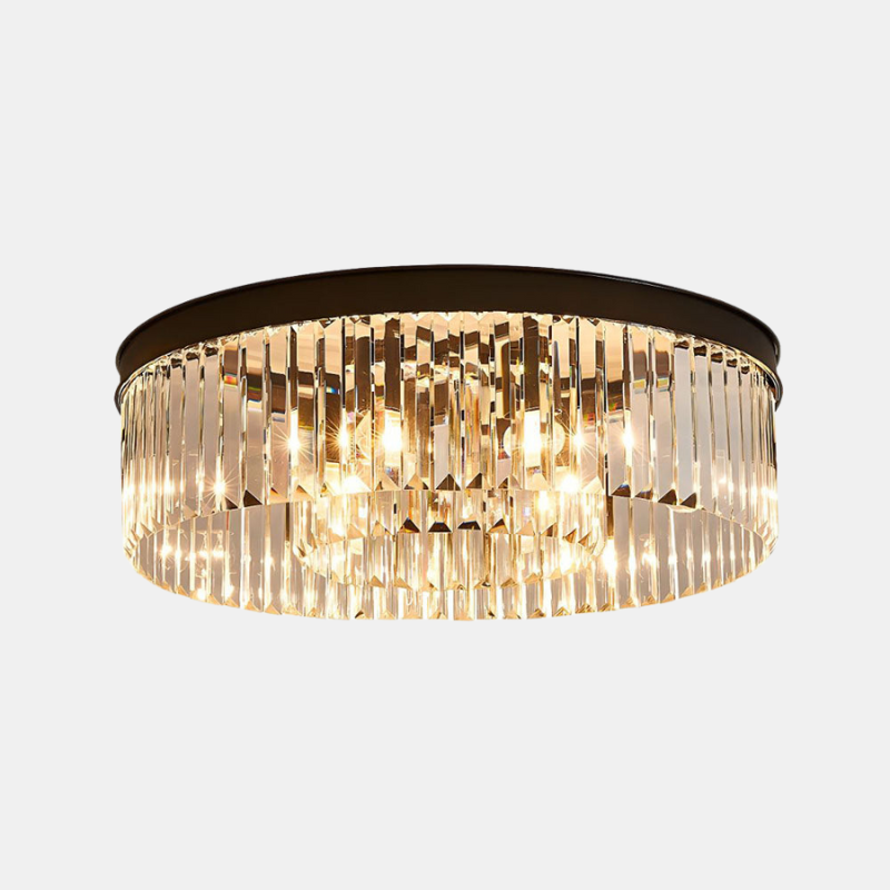 Elegant Crystal Flush Mount Ceiling Light Fixture – Modern Décor for Living Spaces-Light Fixtures-Unique Casa-Black-D40cm*H19cm/D16"*H7.5"-Unique Casa