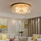 Elegant Crystal Flush Mount Ceiling Light Fixture – Modern Décor for Living Spaces 0