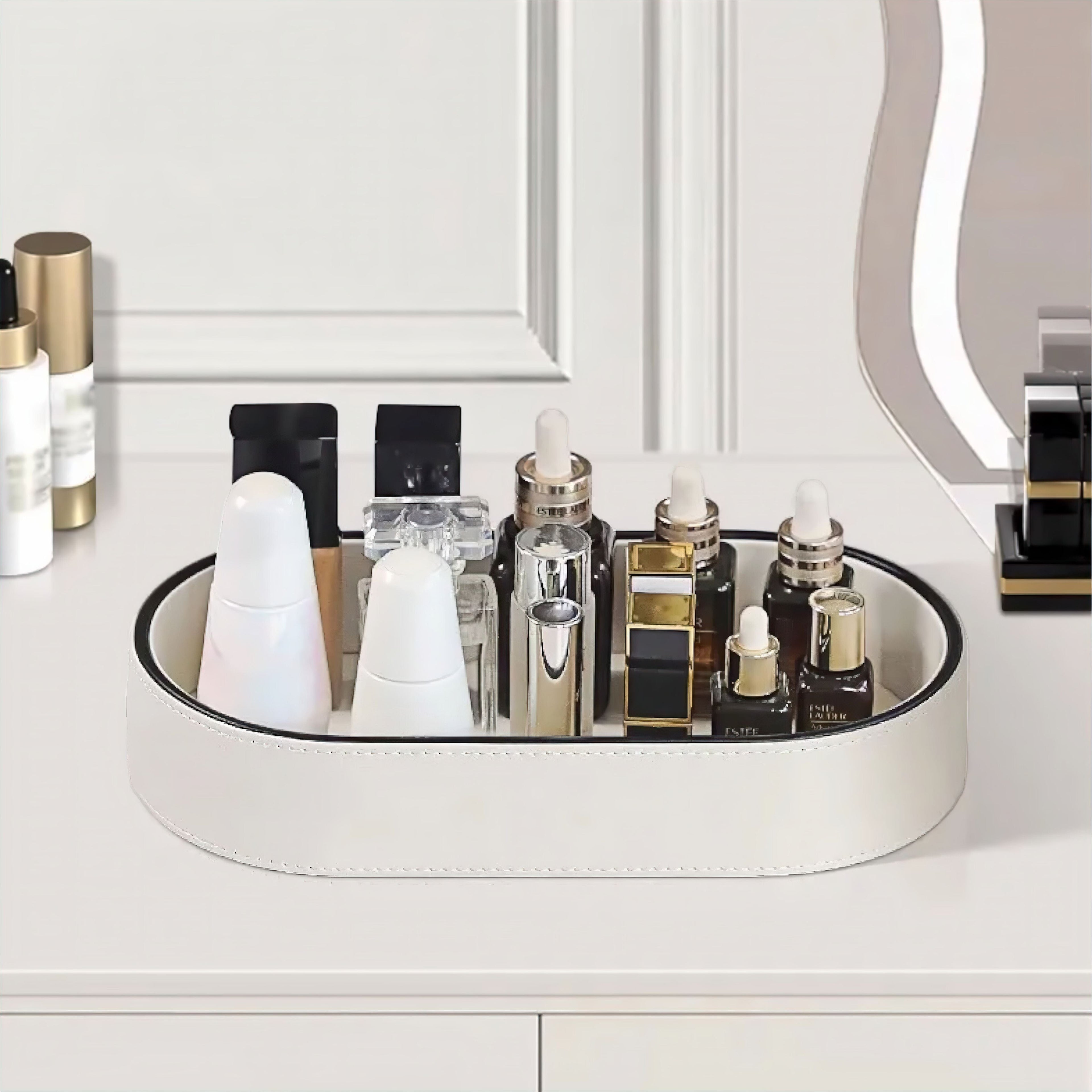 Elegant Desk Organizer Tray in PU Leather – Stylish Storage for Keys and Jewelry 1