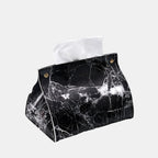 Elegant Marble Tissue Box Holder – Stylish PU Leather Cover for Home Decor 0