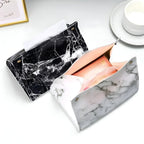Elegant Marble Tissue Box Holder – Stylish PU Leather Cover for Home Decor 2