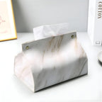 Elegant Marble Tissue Box Holder – Stylish PU Leather Cover for Home Decor 4