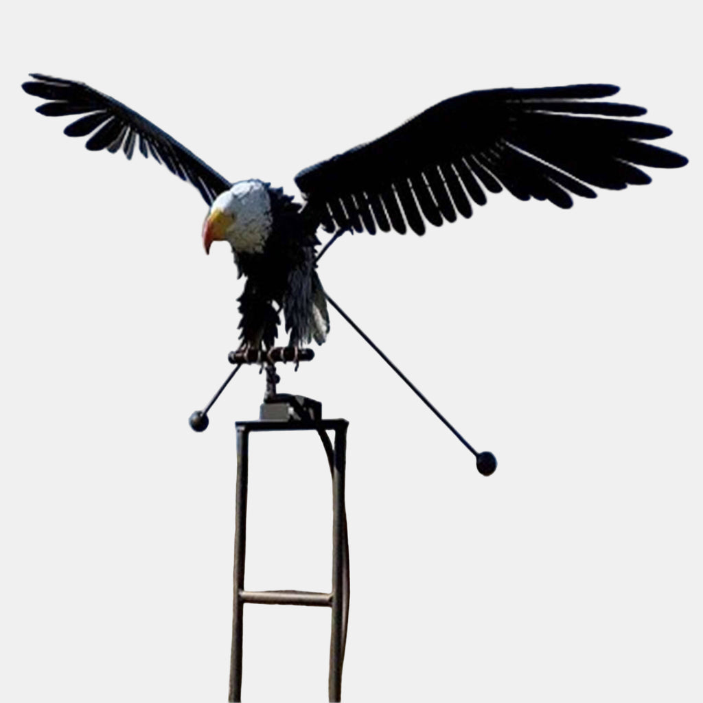 Elegant Metal Garden Windmill Sculpture – Movable Wings Decoration 0