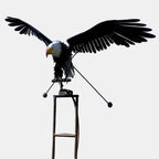 Elegant Metal Garden Windmill Sculpture – Movable Wings Decoration 0