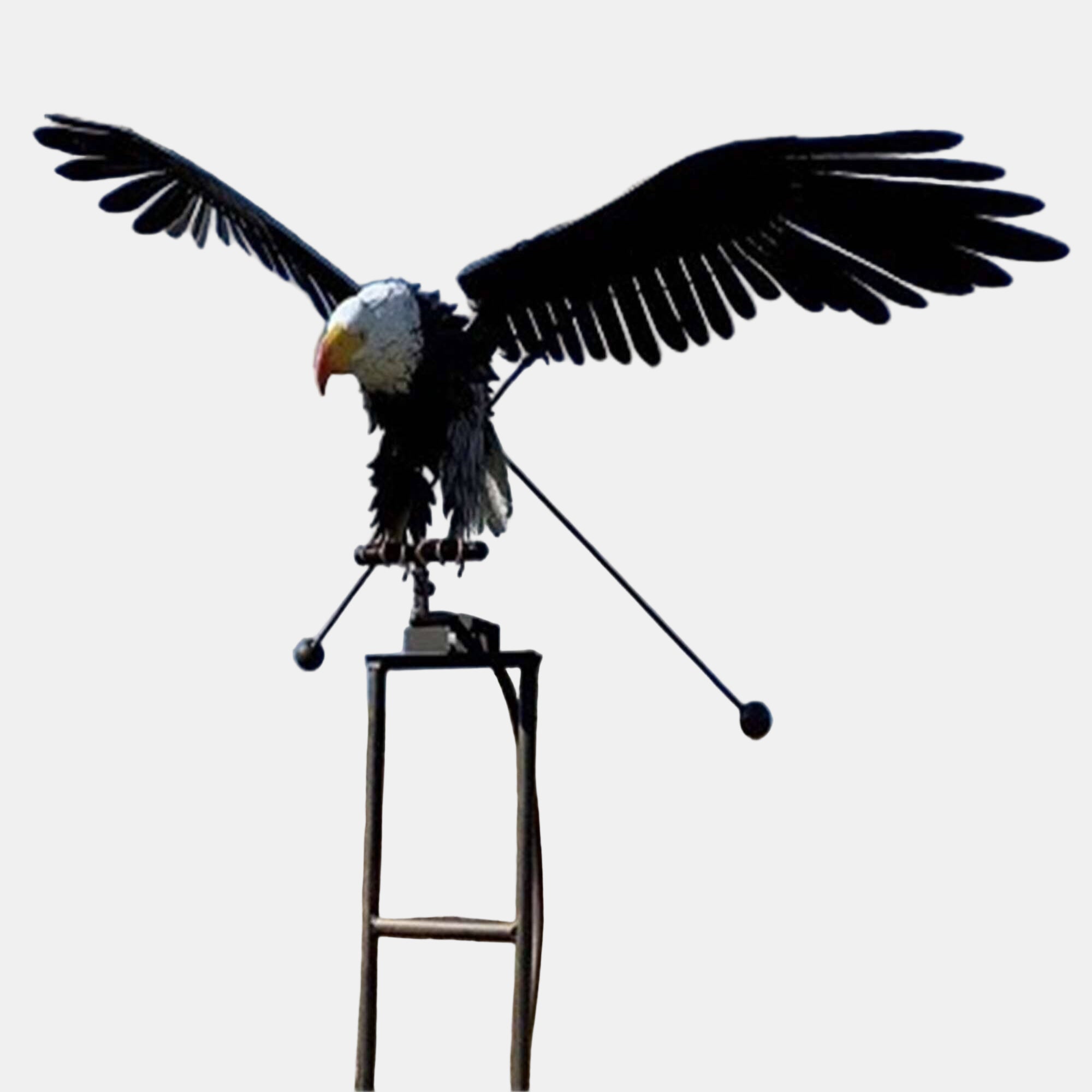 Elegant Metal Garden Windmill Sculpture – Movable Wings Decoration 0