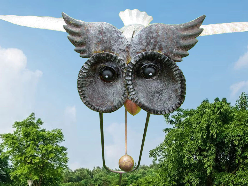 Elegant Metal Garden Windmill Sculpture – Movable Wings Decoration 2