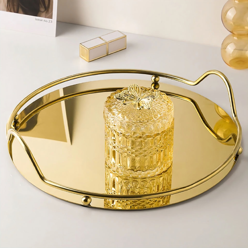 Elegant Metal Serving Tray – Modern Serveware for Home Organization 2