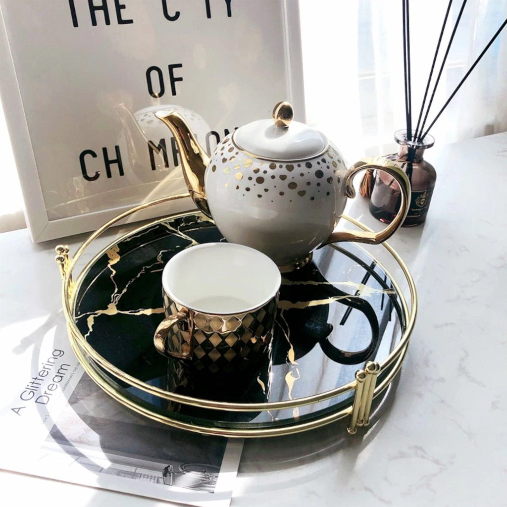 Elegant Mirror Tray – Glass Accent for Home Decor and Organization 0