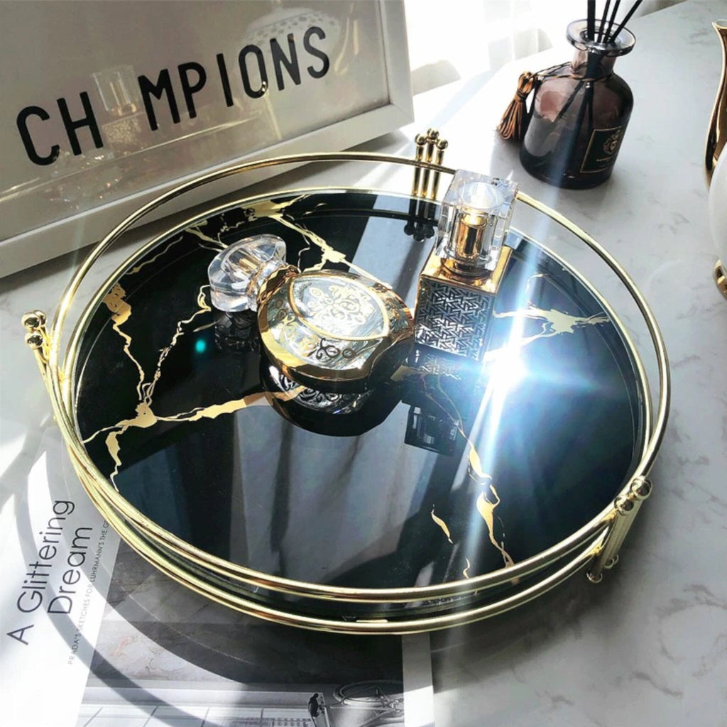 Elegant Mirror Tray – Glass Accent for Home Decor and Organization 1