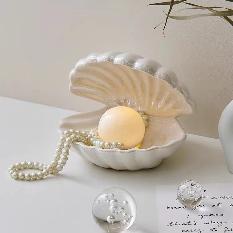Elegant Pearl Night Light – Chic Ceramic Table Lamp for Bedroom Decor 4