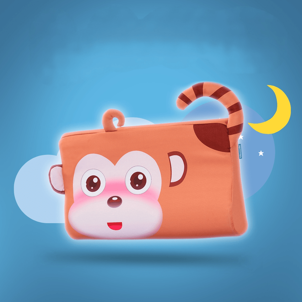 Ergonomic Kids Pillow - Breathable & Supportive for Restful Sleep-Baby & Children-Unique Casa-Monkey-Unique Casa