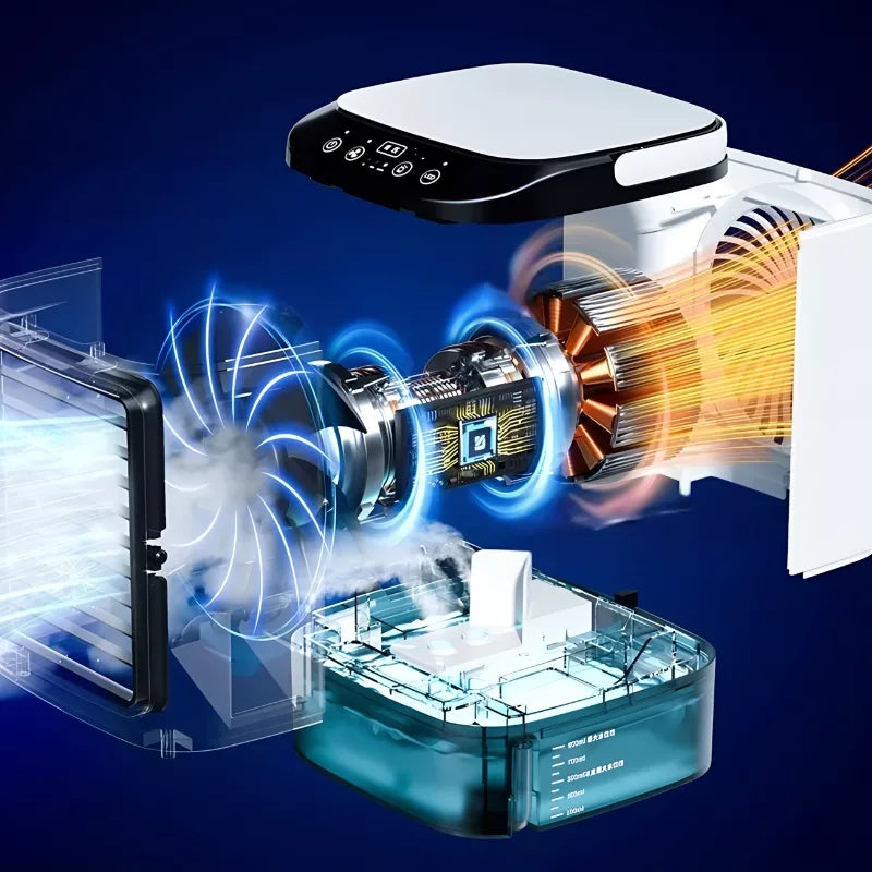 Portable Evaporative Cooler and Humidifier with Night Light for Home 2