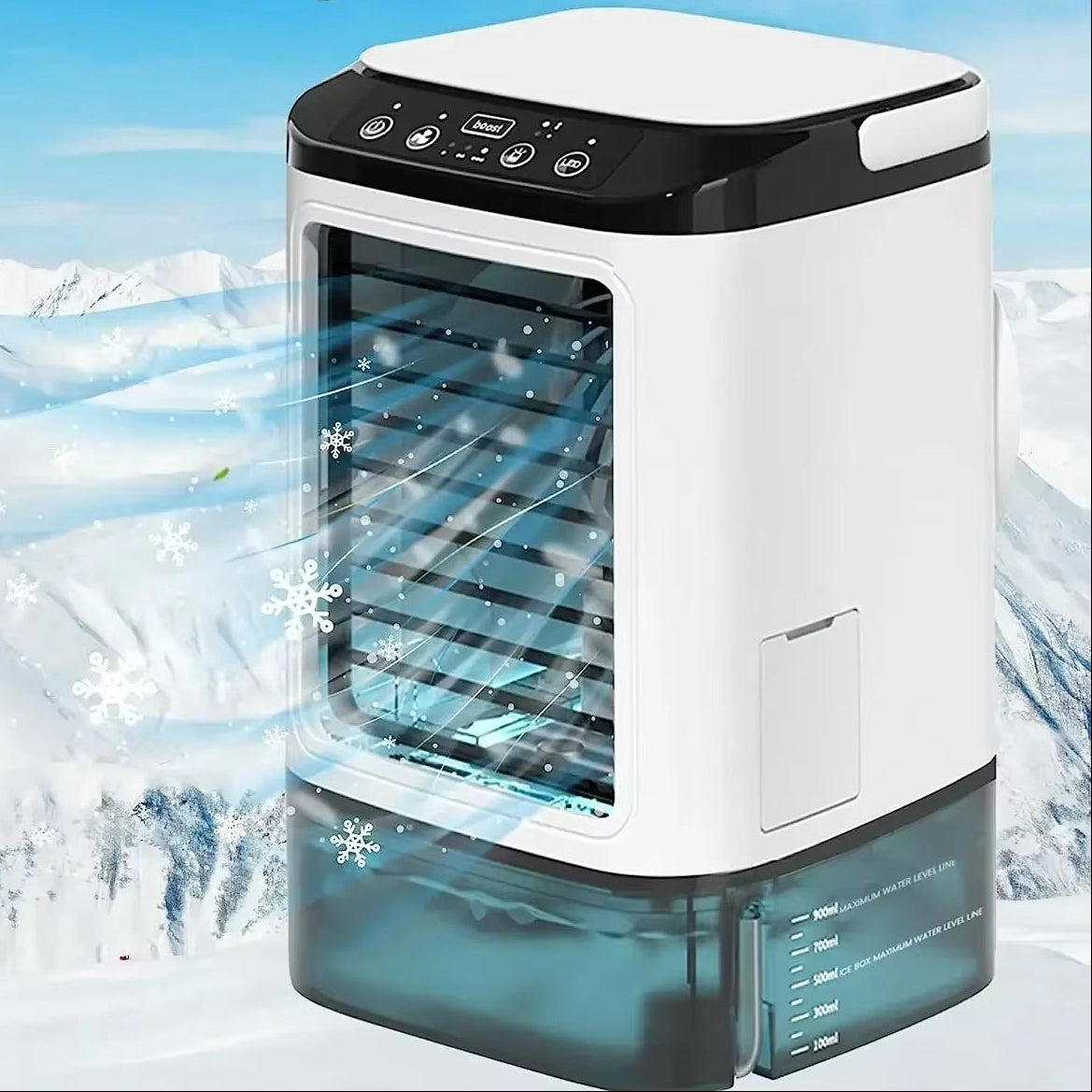 Evaporative Portable Fan and Humidifier with Night Light for Home-Air Conditioners & Fans-Unique Casa-Unique Casa