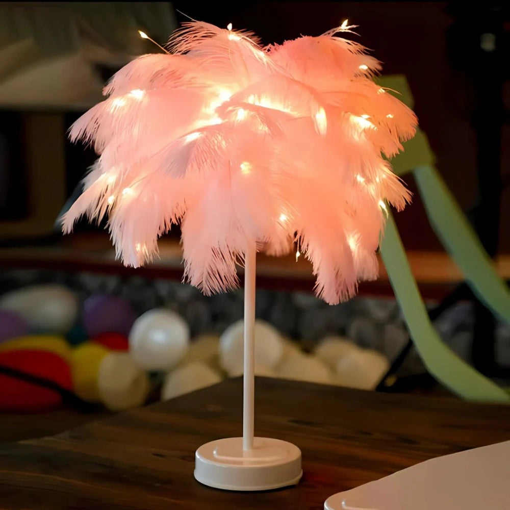 Feather Palm Tree Lamp – Elegant Remote-Controlled Table Lamp for Home Decor 10