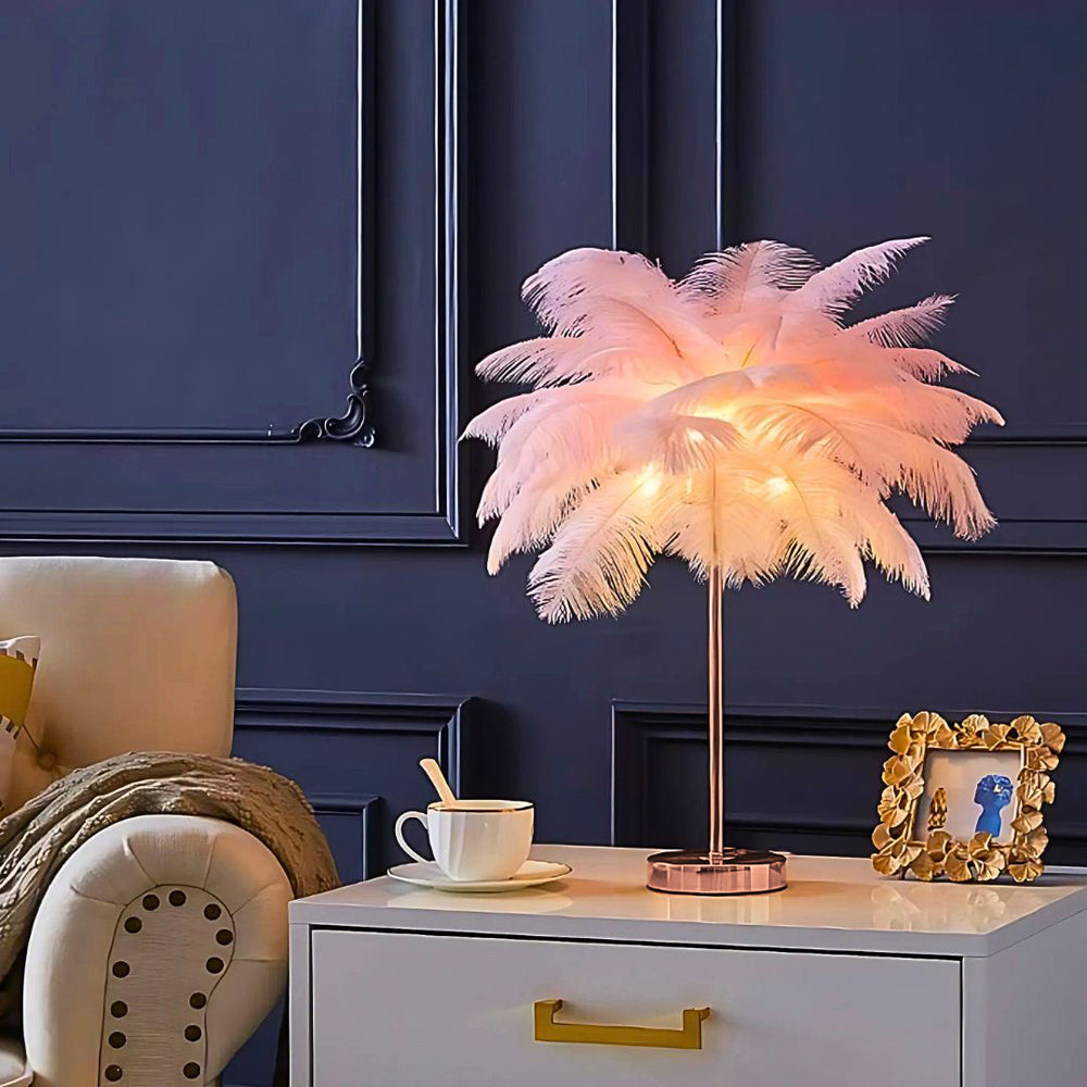 Feather Palm Tree Lamp – Elegant Remote-Controlled Table Lamp for Home Decor 2