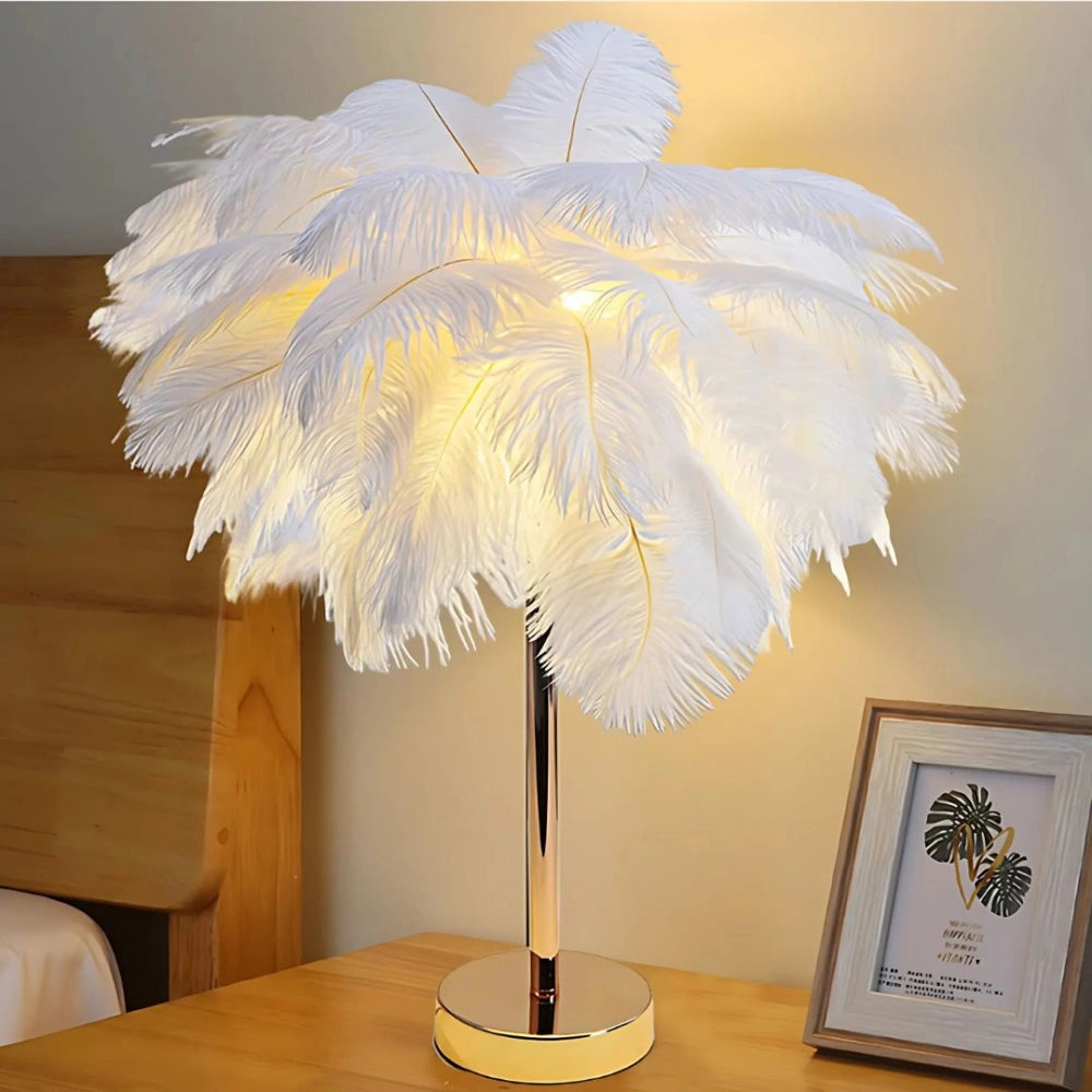 Feather Palm Tree Lamp – Elegant Remote-Controlled Table Lamp for Home Decor 3