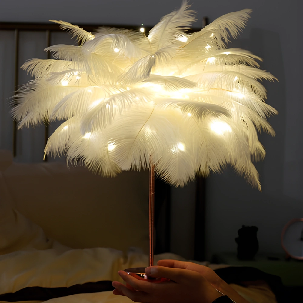 Feather Palm Tree Lamp – Elegant Remote-Controlled Table Lamp for Home Decor 4