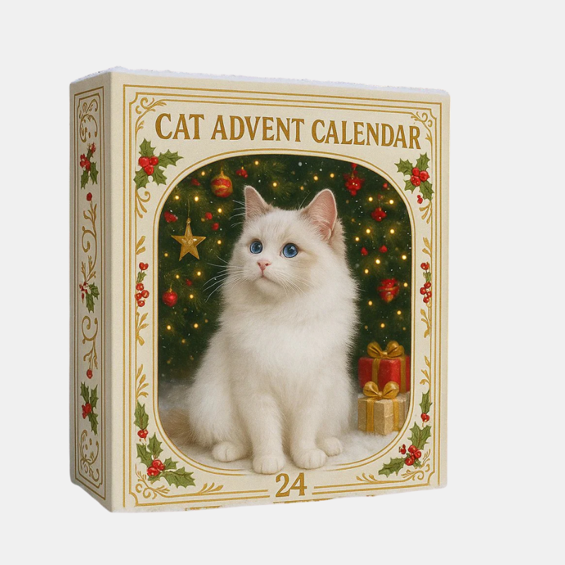 Feline Festivities – Cat Lovers’ Advent Calendar with 24 Handcrafted Figurines-Christmas Decorations-Unique Casa-Beige-Unique Casa